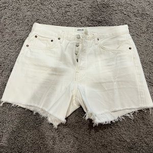 AGOLDE White Parker Long Shorts